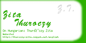 zita thuroczy business card